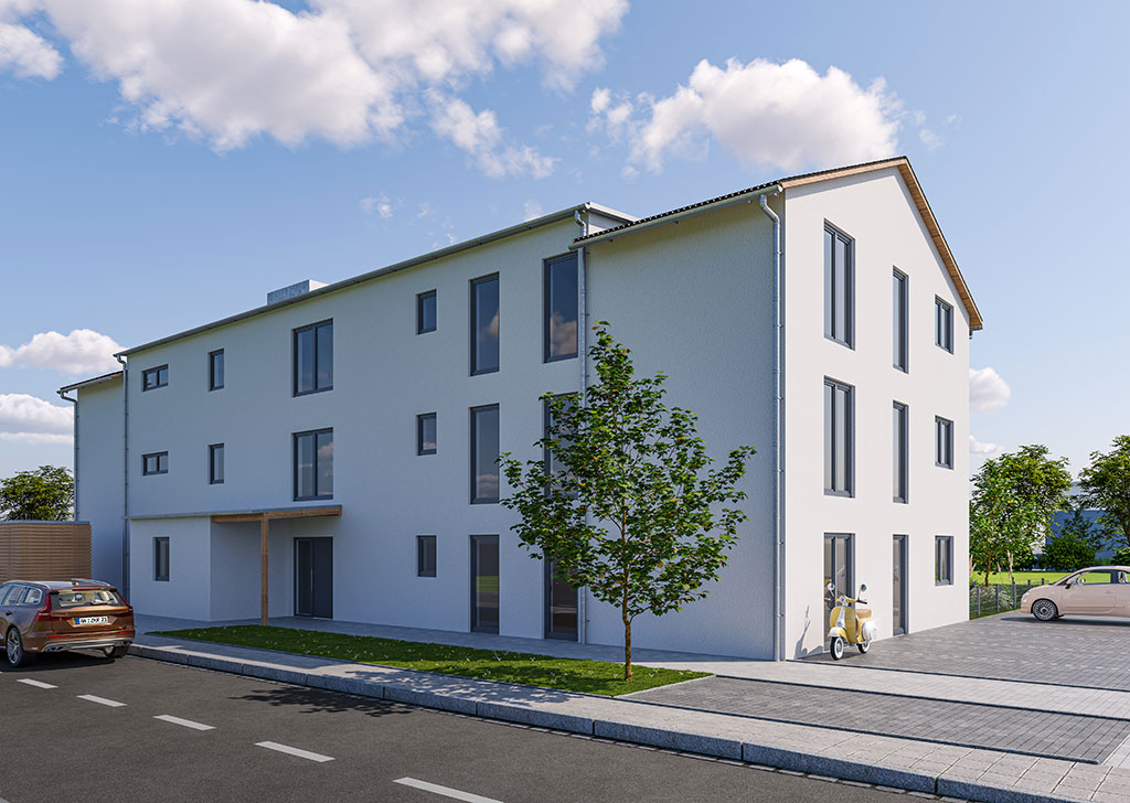 KR Wohnbau, Mehrfamilienhaus, Holzhaus, Flachslanden